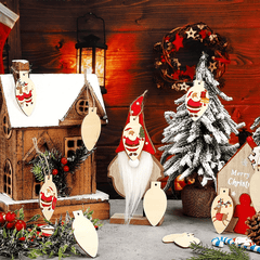 Christmas Light Bulb Wooden Sheets DIY Blank Hanging Decoration Painting