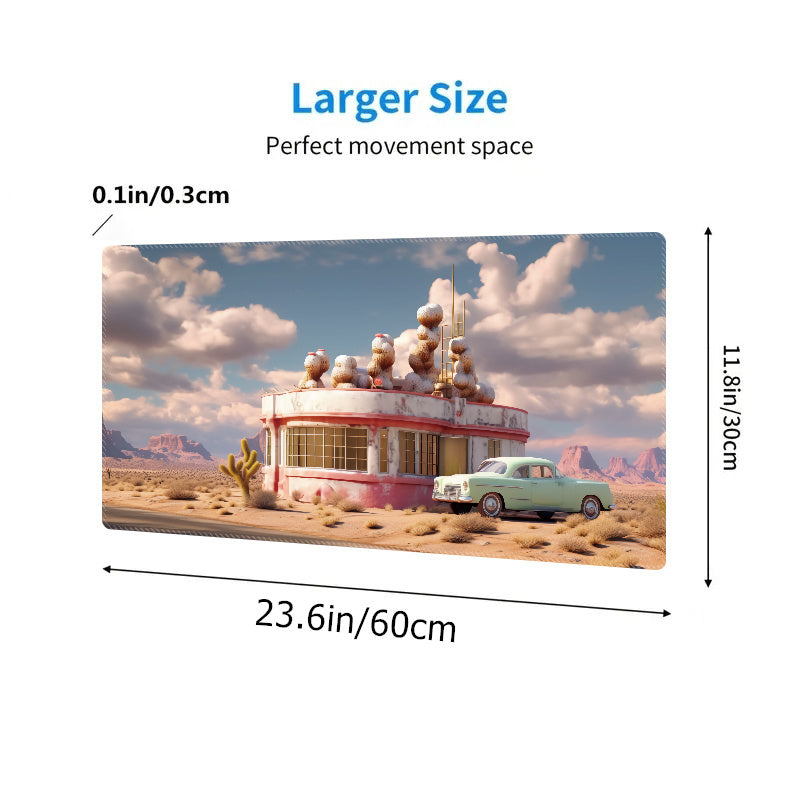 Oversized Game Mouse Pad Desert Tavern Non-slip Rubber Keyboard Pad