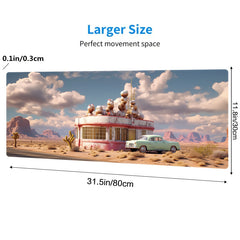 Oversized Game Mouse Pad Desert Tavern Non-slip Rubber Keyboard Pad