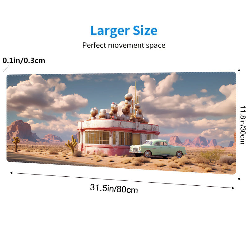 Oversized Game Mouse Pad Desert Tavern Non-slip Rubber Keyboard Pad