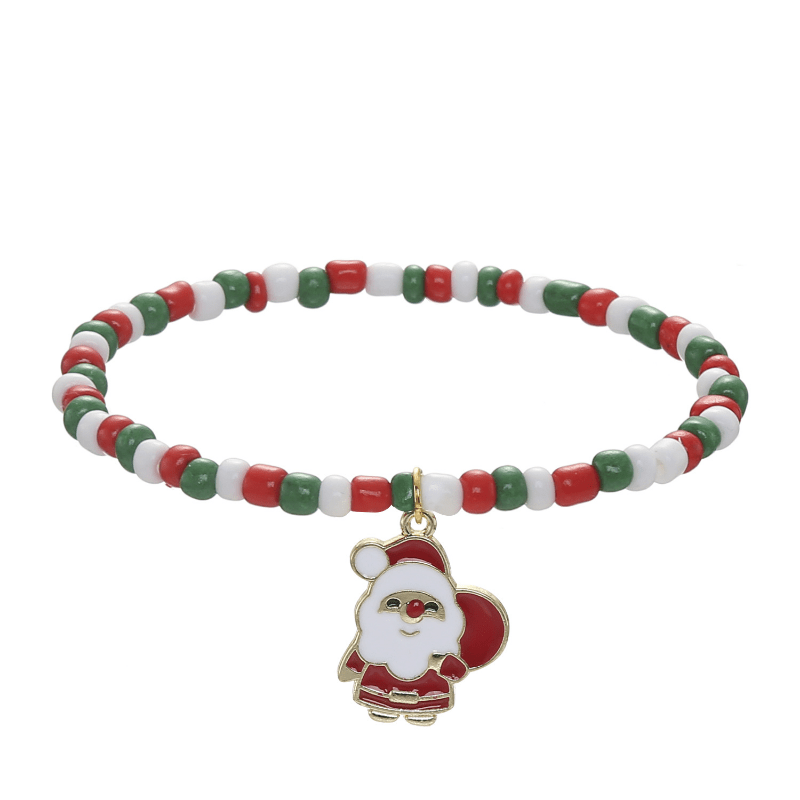10pcs Christmas Bracelets Peach Heart Snowflake Pottery Decoration