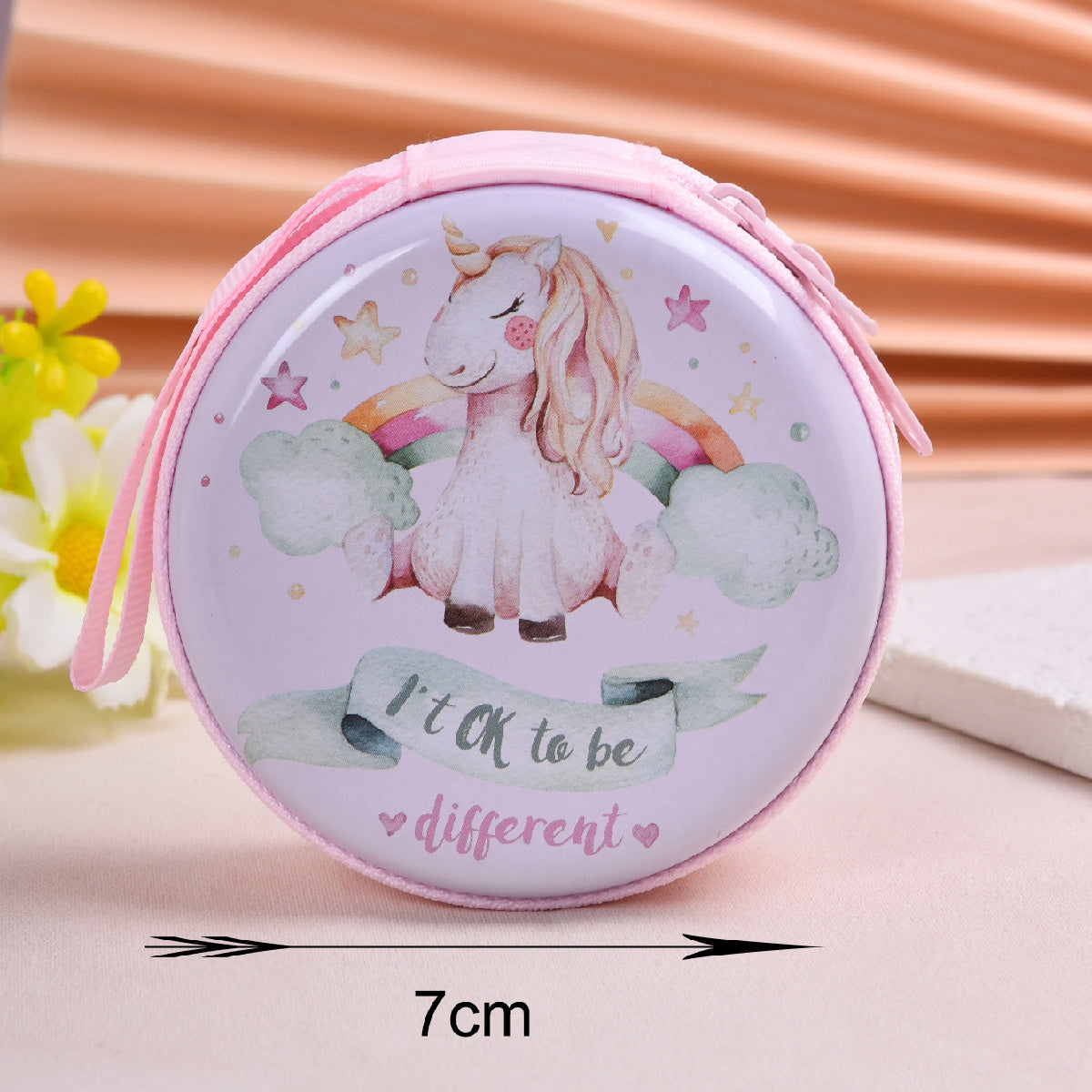 7pcs Cartoon Unicorn Girl's Watch Necklace Bracelet Earrings Coin Purse