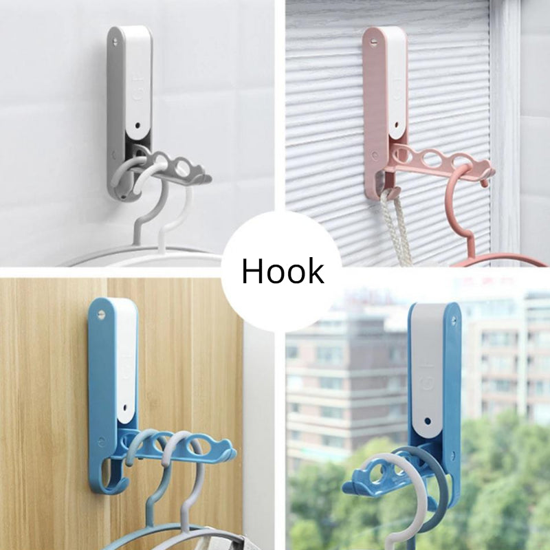 Foldable Hanger Storage Rack Balcony Punching Hanger Hook