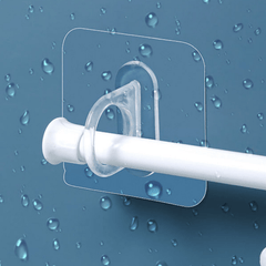 10pcs Telescopic Rod Hooks Shower Curtain Rod Hooks Strong Adhesive