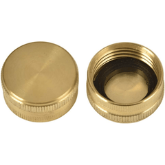 Brass Garden Hose Female End Cap 3/4 Inch with Washers - 2 Packs