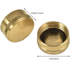 Brass Garden Hose Female End Cap 3/4 Inch with Washers - 2 Packs
