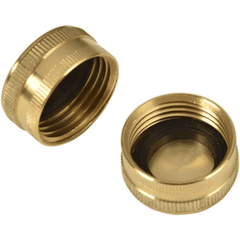 Brass Garden Hose Female End Cap 3/4 Inch with Washers - 2 Packs