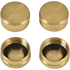 Brass Garden Hose Female End Cap 3/4 Inch with Washers - 2 Packs