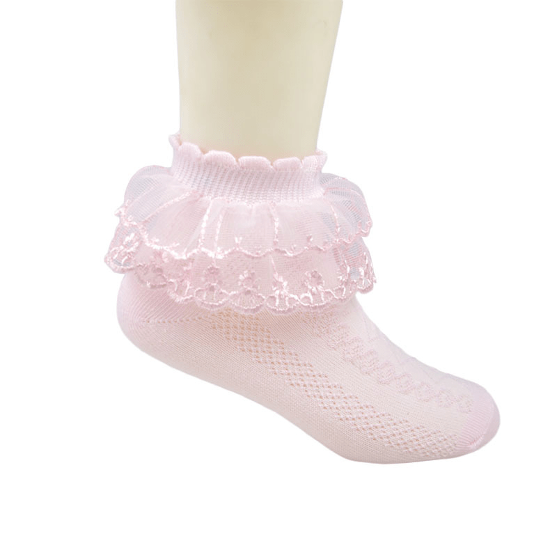6 Pairs Kids Lace Ruffled Princess Socks for Spring Summer Autumn