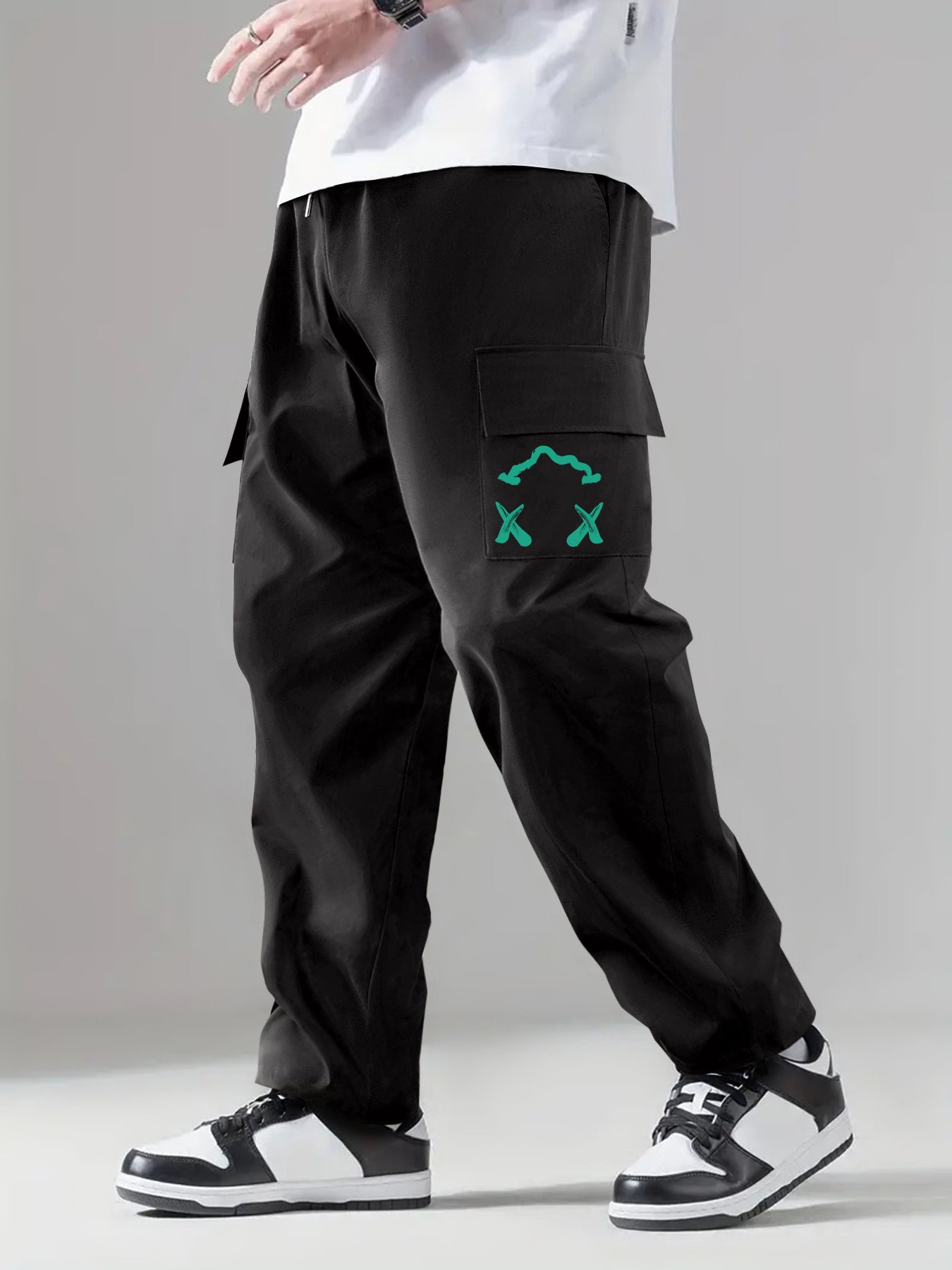 Pattern Print Cargo Pants Men's Trousers