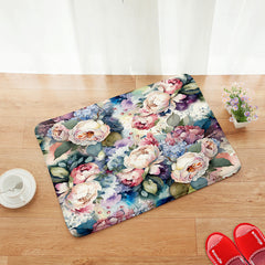 Flower Print Floor Mat Kitchen Bedroom Carpets Home Decor Area Washable