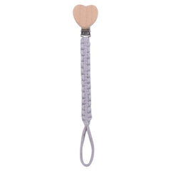Braided Cotton Cloth Wooden Dummy Pacifier Clip for Baby Shower