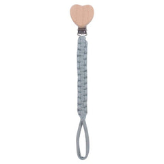 Braided Cotton Cloth Wooden Dummy Pacifier Clip for Baby Shower