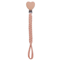 Braided Cotton Cloth Wooden Dummy Pacifier Clip for Baby Shower
