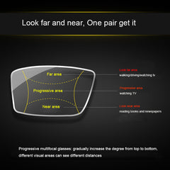Photochromic Multifocal Reader Glasses Half Frame Metal Business