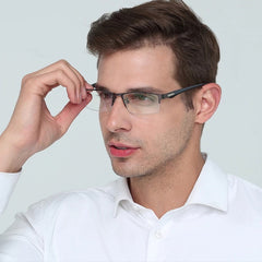 Photochromic Multifocal Reader Glasses Half Frame Metal Business