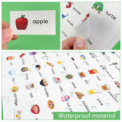 Educational English Learning Stickers for Kids - Fruits, Food, Animals, Family