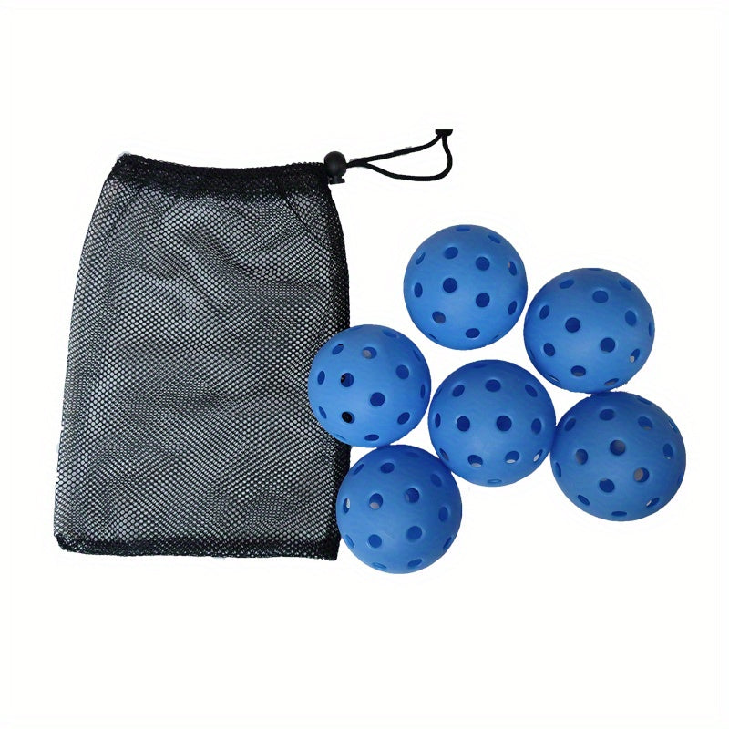 6pcs Durable Pickleball Balls 40 Holes Outdoor Indoor Training
