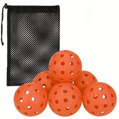 6pcs Durable Pickleball Balls 40 Holes Outdoor Indoor Training