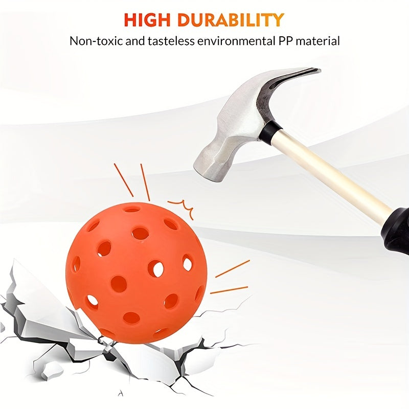 6pcs Durable Pickleball Balls 40 Holes Outdoor Indoor Training