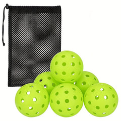 6pcs Durable Pickleball Balls 40 Holes Outdoor Indoor Training