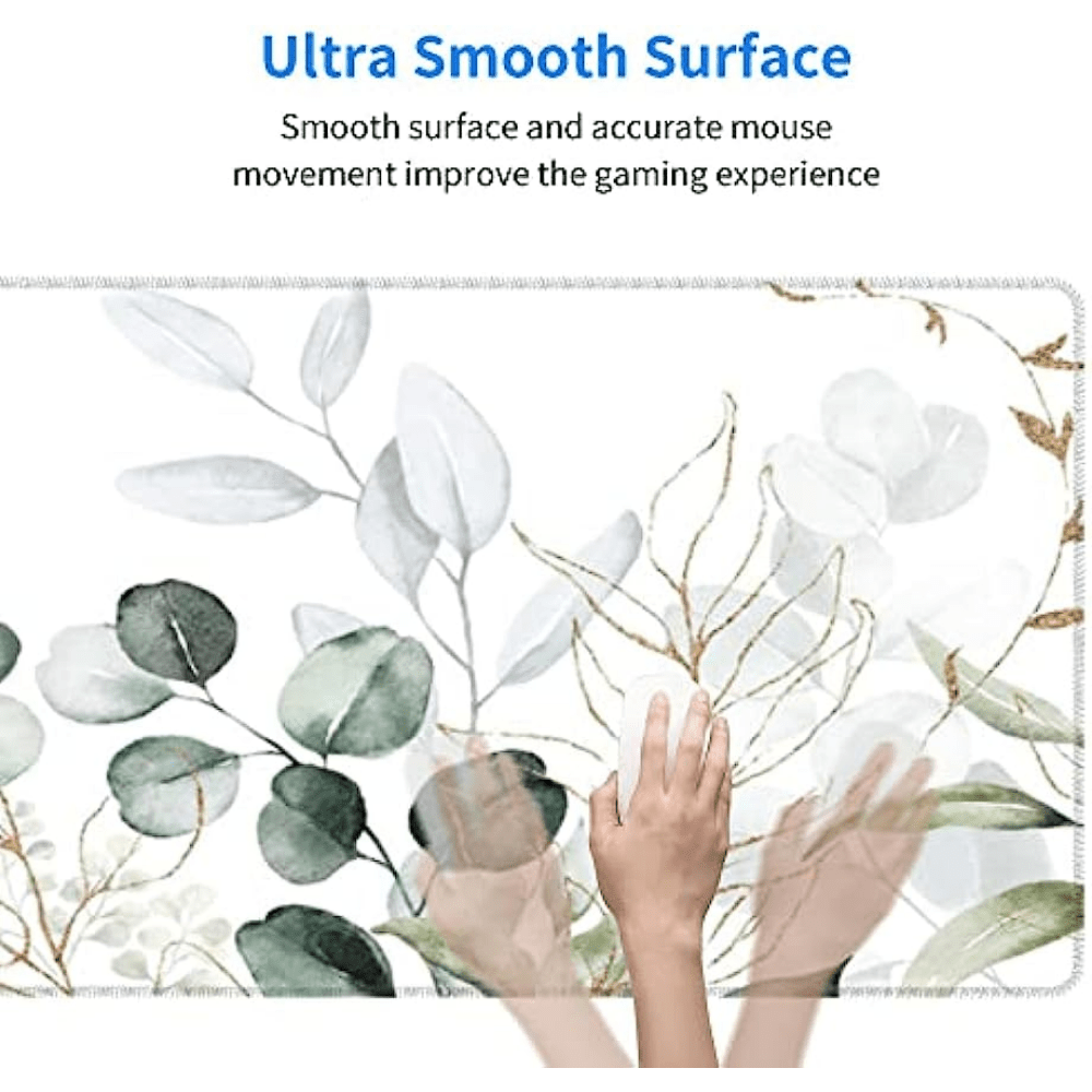 Green Golden Leaves Branches XL Gaming Mouse Pad 31.5x11.8inch