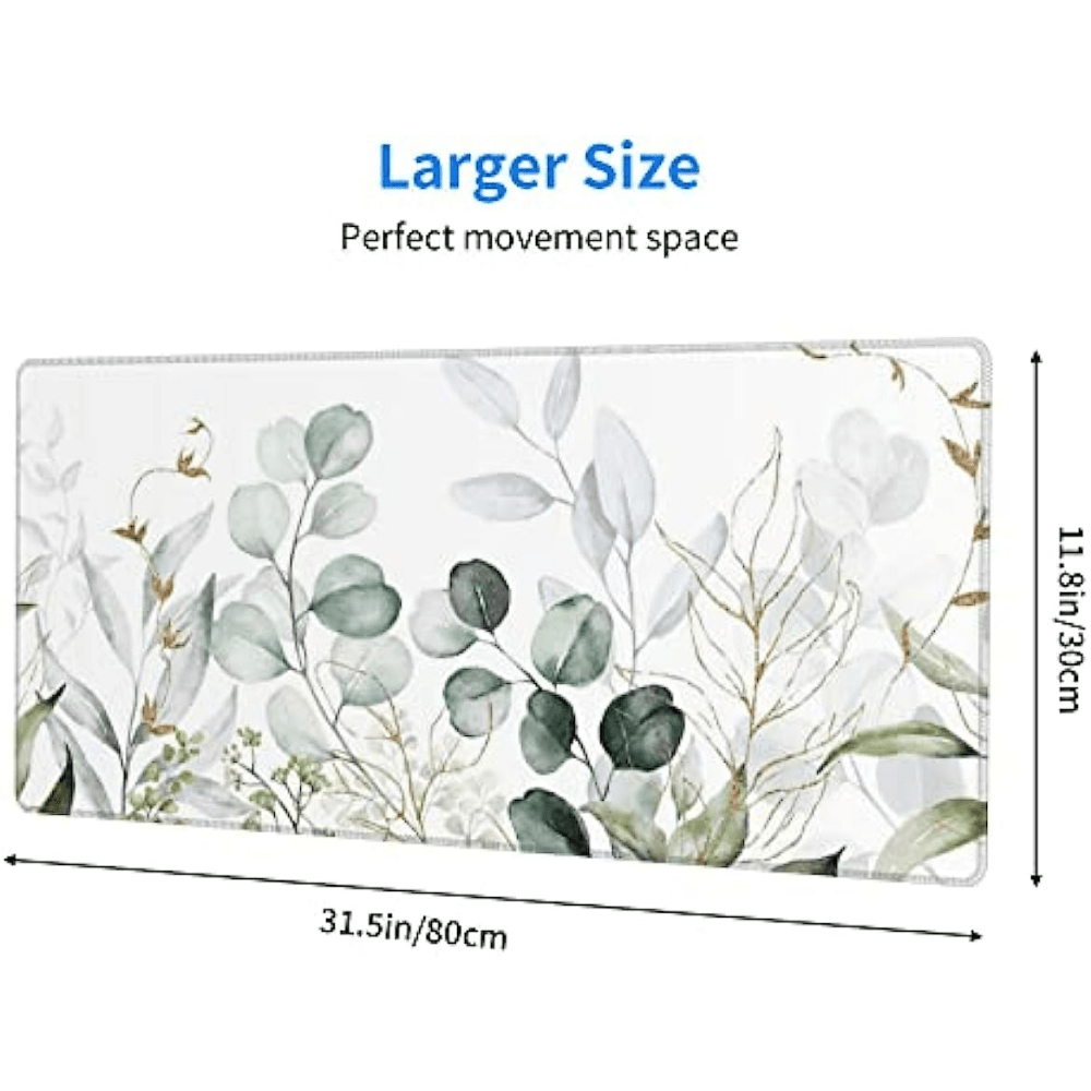 Green Golden Leaves Branches XL Gaming Mouse Pad 31.5x11.8inch