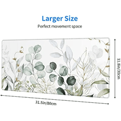 Green Golden Leaves Branches XL Gaming Mouse Pad 31.5x11.8inch