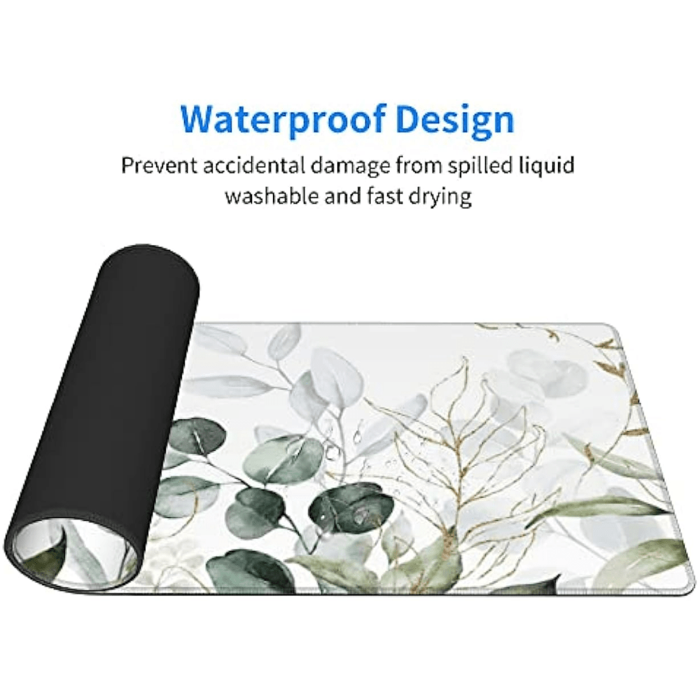Green Golden Leaves Branches XL Gaming Mouse Pad 31.5x11.8inch