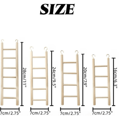 4PCS Wooden Bird Ladder Toys for Parakeets & Other Birds