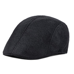 Linen Adjustable Ear Protection Beret Cap for Dad