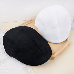 Linen Adjustable Ear Protection Beret Cap for Dad