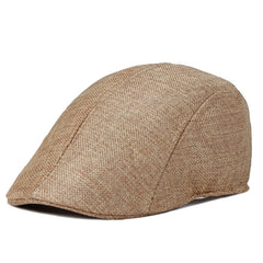 Linen Adjustable Ear Protection Beret Cap for Dad