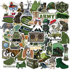 50pcs Military Equipment Stickers DIY Waterproof Decoration Gift