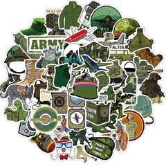 50pcs Military Equipment Stickers DIY Waterproof Decoration Gift