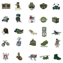 50pcs Military Equipment Stickers DIY Waterproof Decoration Gift