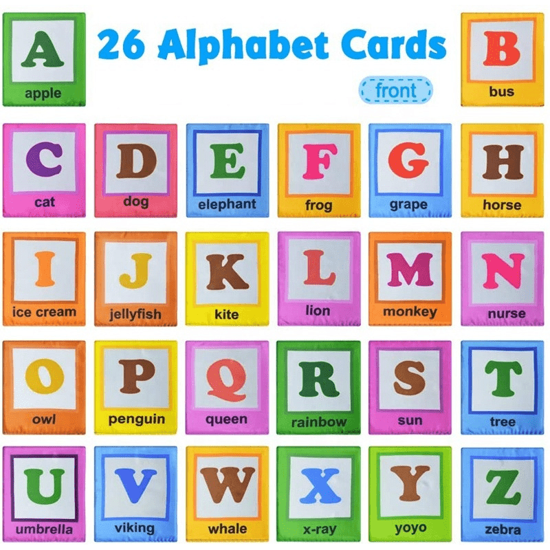 26pcs Early Education Puzzle Learning Letter Cloth Card Set for Baby