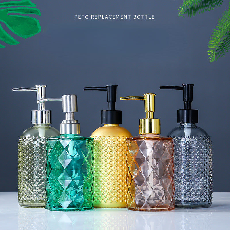 Glass Hand Sanitizer Bottle Soap Dispenser Pump Shower Gel Shampoo Lotion