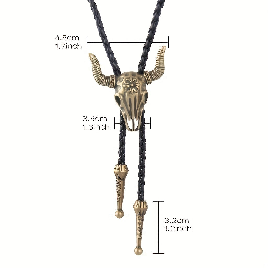 Bolo Tie Cowboy Leather Necktie Western Necklace