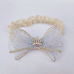 Crown Mesh Bow Lace Headband Hair Accessories For Baby Girls