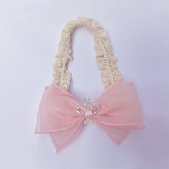 Crown Mesh Bow Lace Headband Hair Accessories For Baby Girls