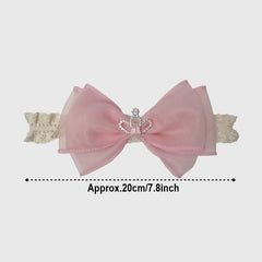 Crown Mesh Bow Lace Headband Hair Accessories For Baby Girls