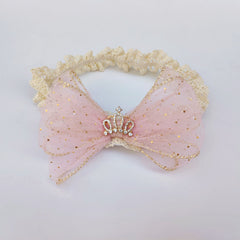 Crown Mesh Bow Lace Headband Hair Accessories For Baby Girls