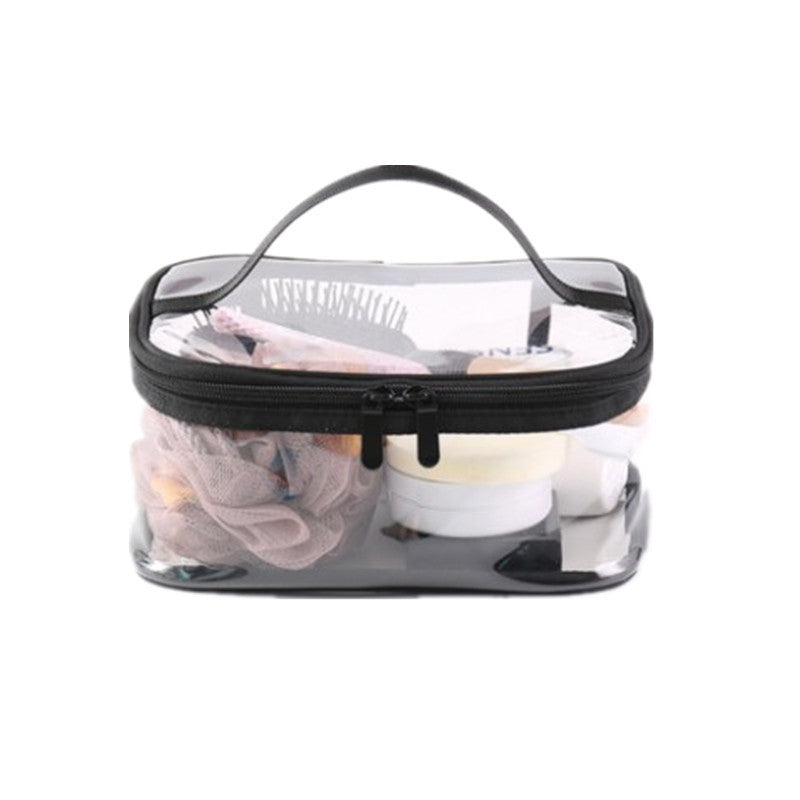 Clear Travel Toiletry Pouch with Zippers & Handle