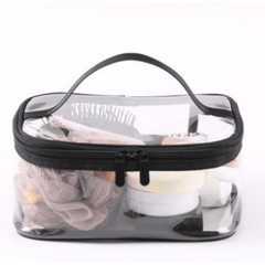 Clear Travel Toiletry Pouch with Zippers & Handle