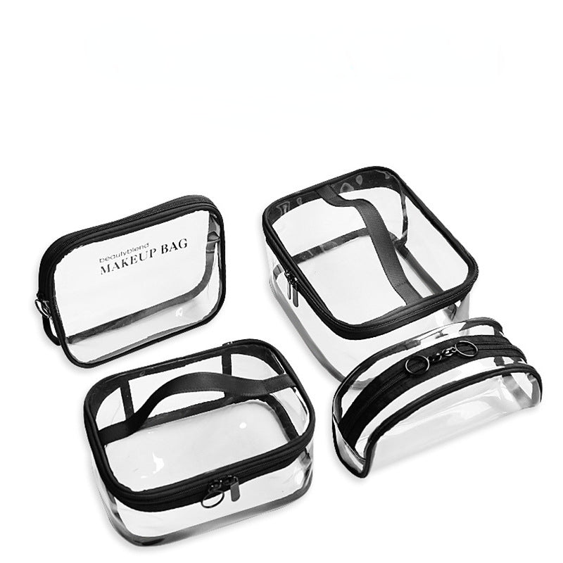 Clear Travel Toiletry Pouch with Zippers & Handle