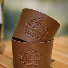 Vintage Printing PU Leather Cup Cover Sleeve Bag