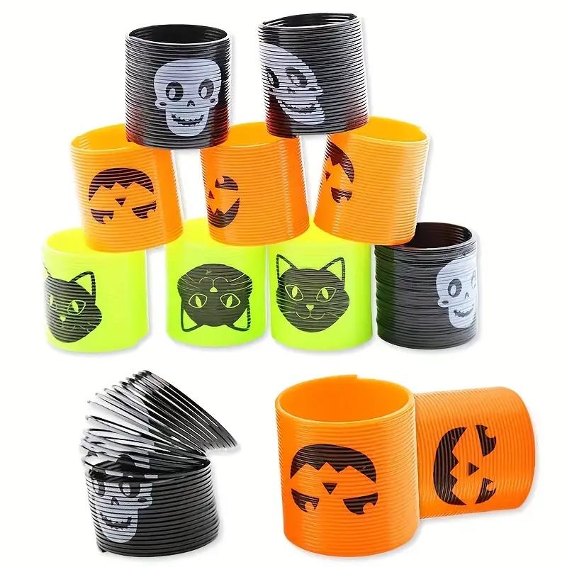 12pcs Halloween Pumpkin Rainbow Multicolor Pumpkin Ring Toys