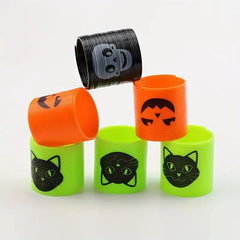 12pcs Halloween Pumpkin Rainbow Multicolor Pumpkin Ring Toys