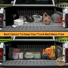 Heavy Duty Cargo Net Trunk Bed Organizer with 4 Metal Hooks 43.3in x 11.8in